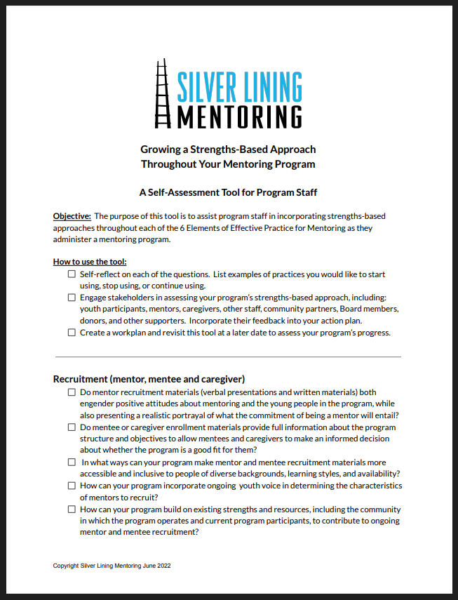 From the Institute: Incorporating a Strengths-Based Mindset into Mentoring Programs