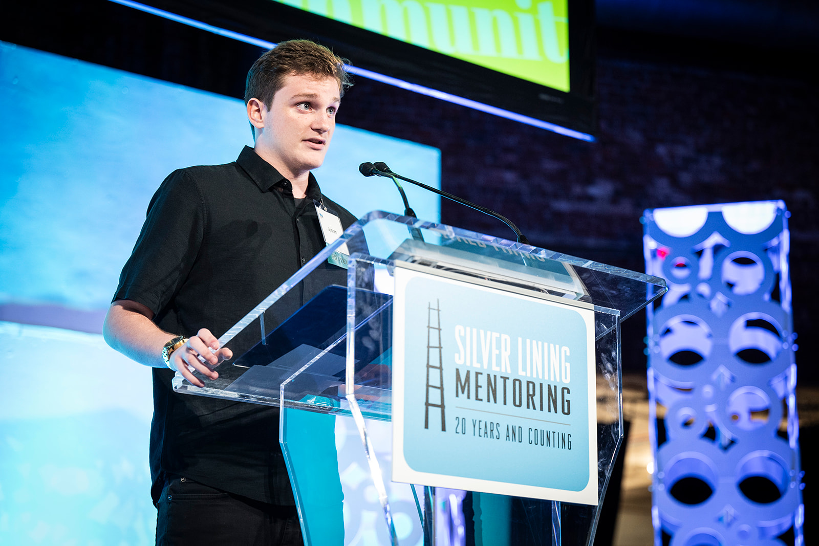 SLM Mentee Josiah Speaking at Match Gala 2025