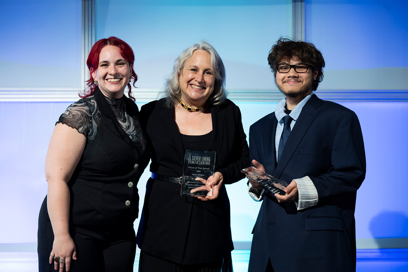 Ayden and Shayne receiving the Power of Two award